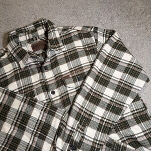 EUC Orvis Men's Flannel Big‎ Bear Shirt Jacket Heavyweight Green Plaid Sz M